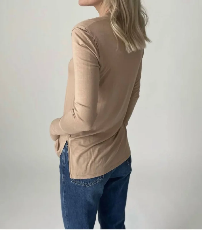 The Cleo Top In Latte