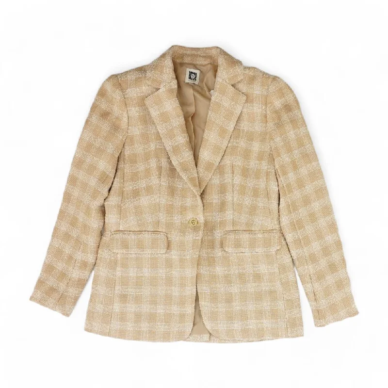 Beige Plaid Blazer