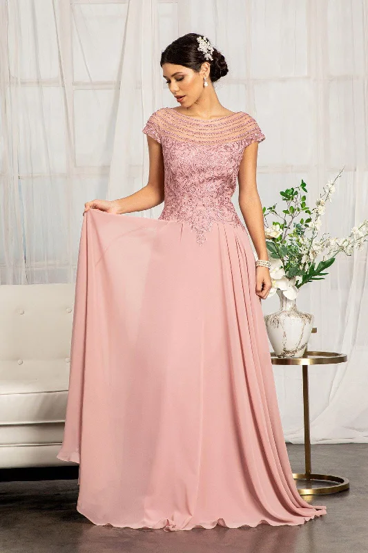 Long Formal Chiffon Mother of the Bride Dress