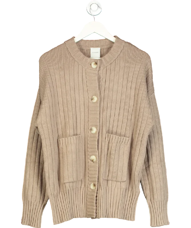 Varley Brown Pensdale Ribbed-knit Cardigan UK M