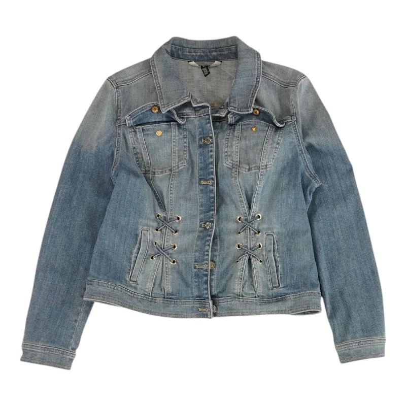 Blue Solid Denim Jacket