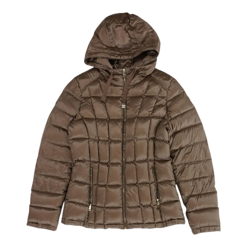 Brown Solid Puffer Jacket