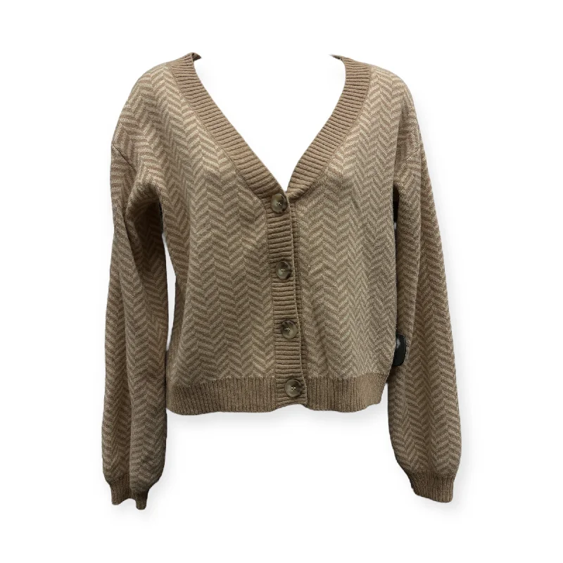 Cardigan By Clothes Mentor In Brown & Tan, Size: M