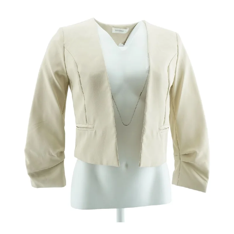 Beige Solid Blazer