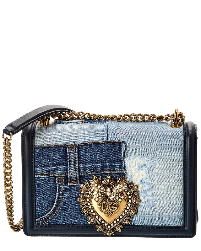 Dolce & Gabbana Devotion Medium Patchwork Denim Shoulder Bag