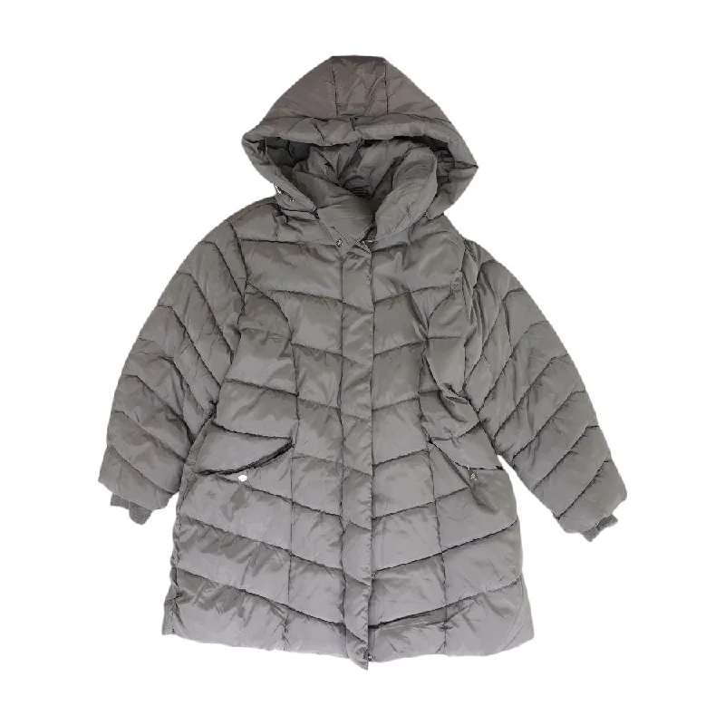 Gray Solid Puffer Coat