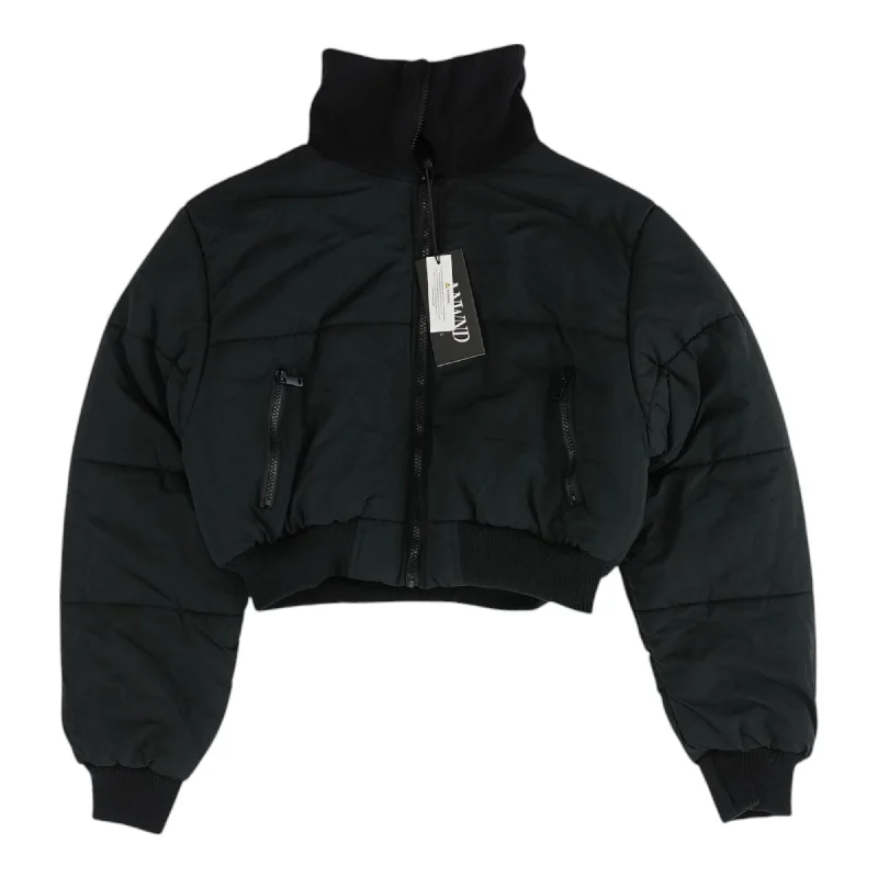 Black Solid Puffer Jacket