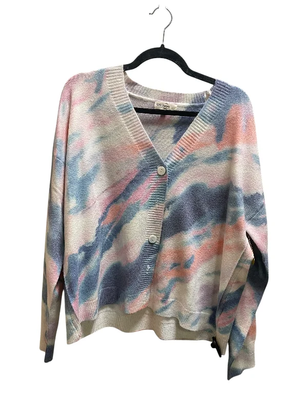 Sweater Cardigan By Entro In Tie Dye Print, Size: S