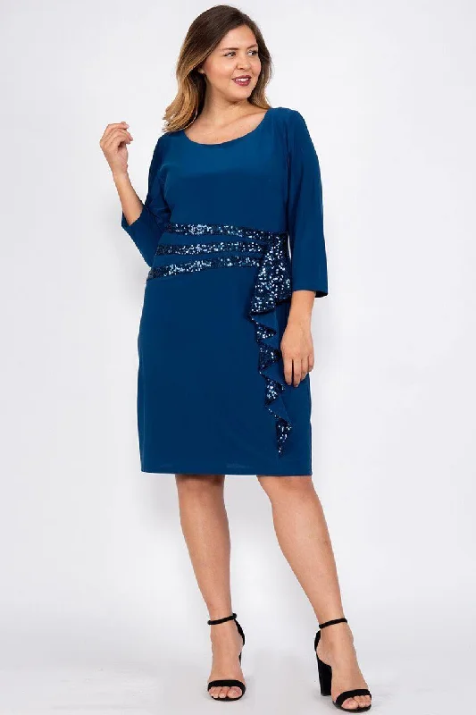 R&M Richards 3757W Short Plus Size Cocktail Dress