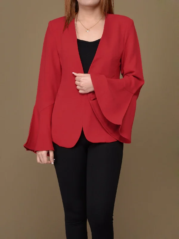 Ruffle Sleeved Blazer