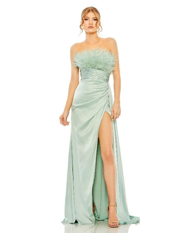 Mac Duggal 11690 Long Formal Feather Prom Dress