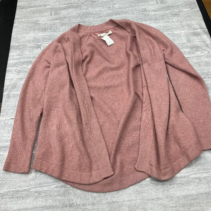 Sweater Cardigan By Loft In Pink, Size: S