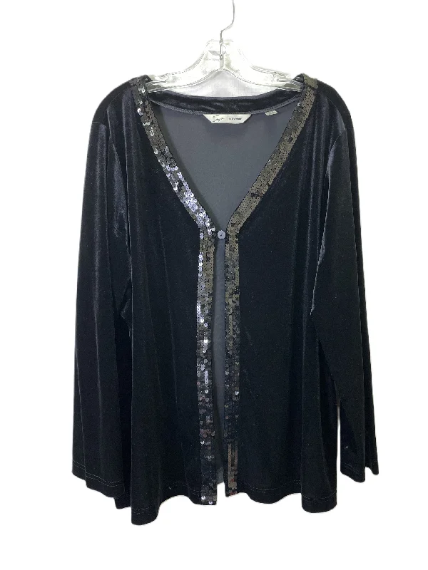 Cardigan By Avenue In Black, Size: 3x