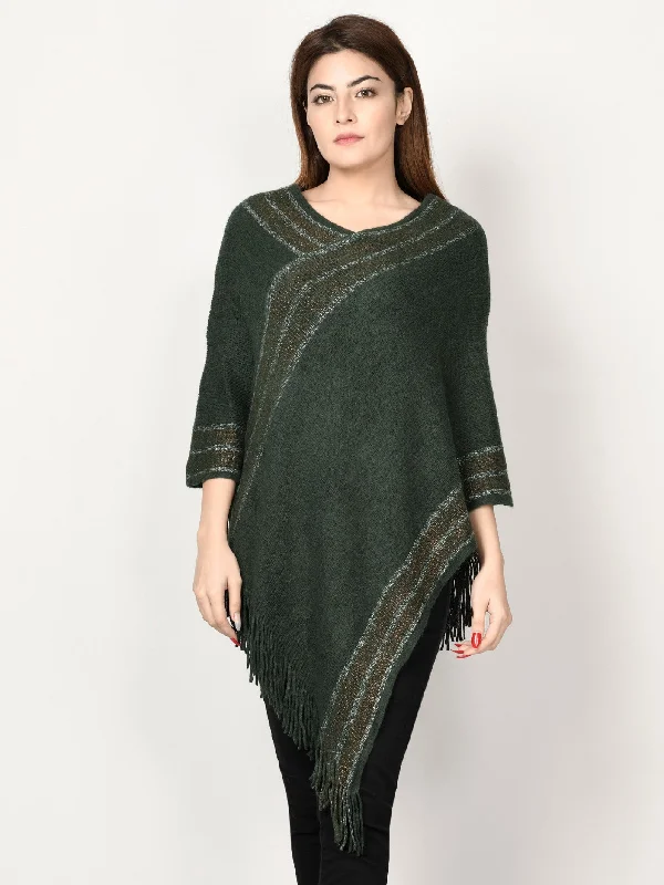 Shimmer Striped Poncho