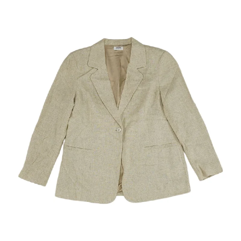 Beige Solid Blazer