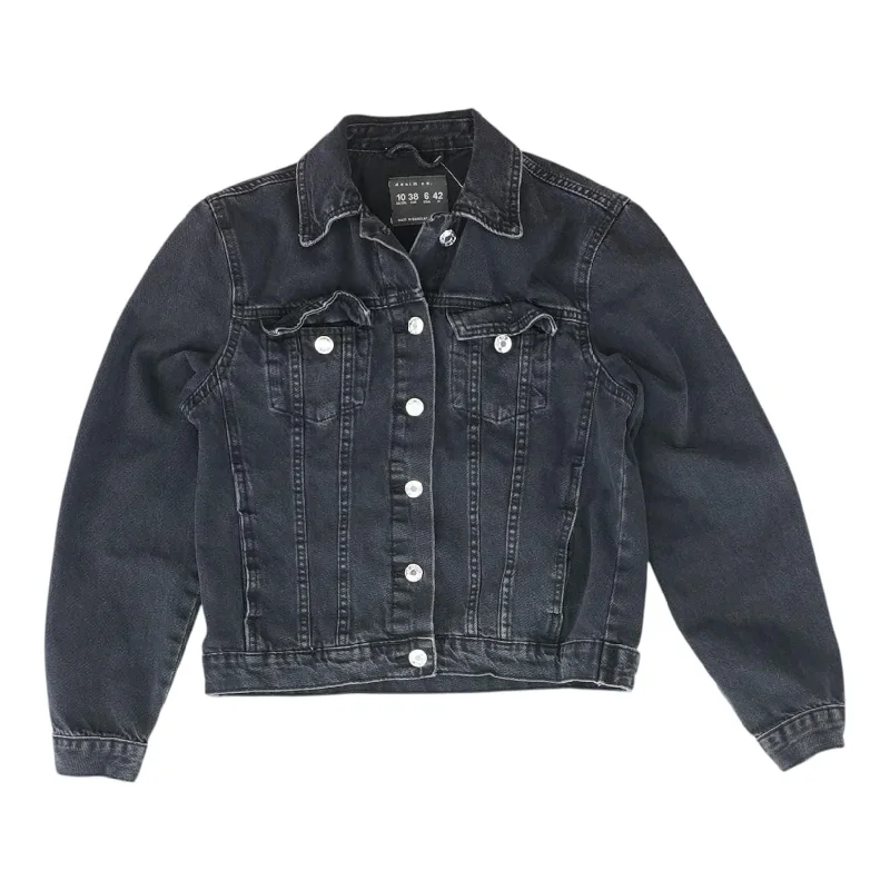 Black Solid Denim Jacket