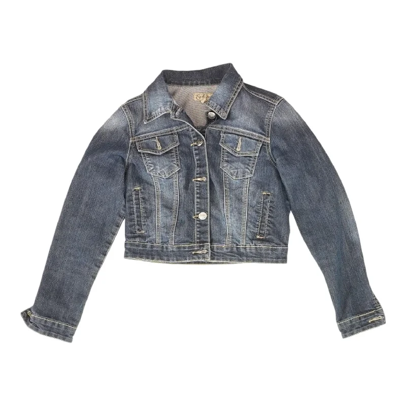 Blue Solid Denim Jacket