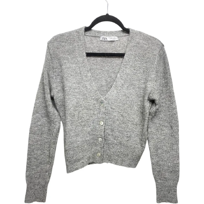 Sweater Cardigan By Zara In Grey, Size: M