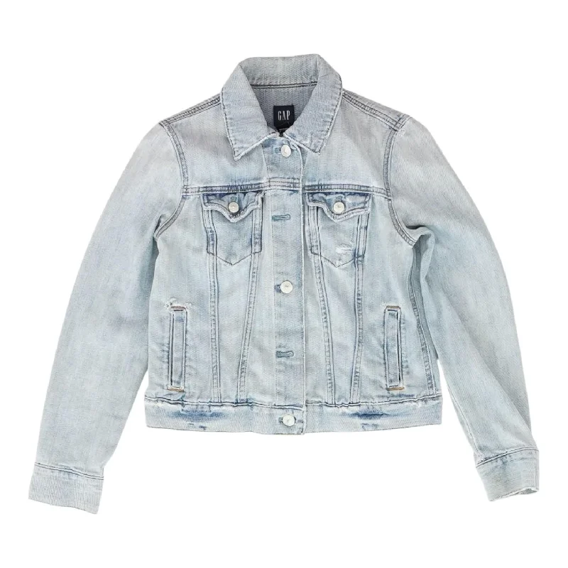 Blue Solid Denim Jacket