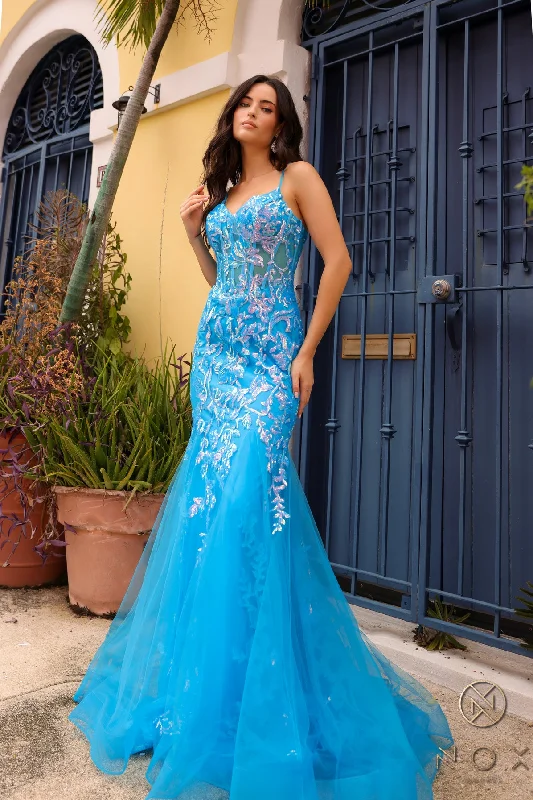 Nox Anabel Q1390 Sequins Mermaid Long Prom Gown