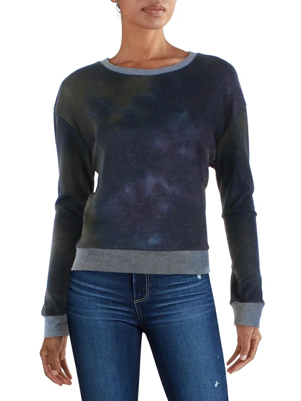 Womens Tie Dye Contrast Trim Sweatshirt