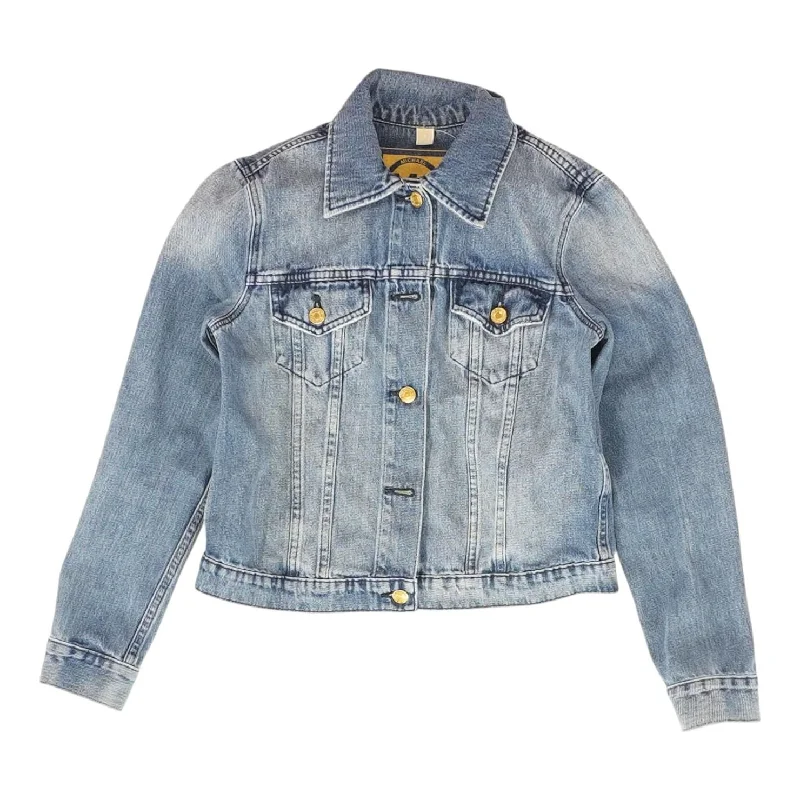 Blue Solid Denim Jacket