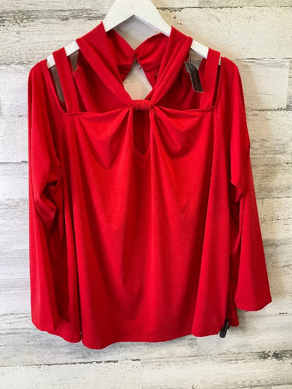 Blouse Sleeveless By Lane Bryant In Red, Size: 3x