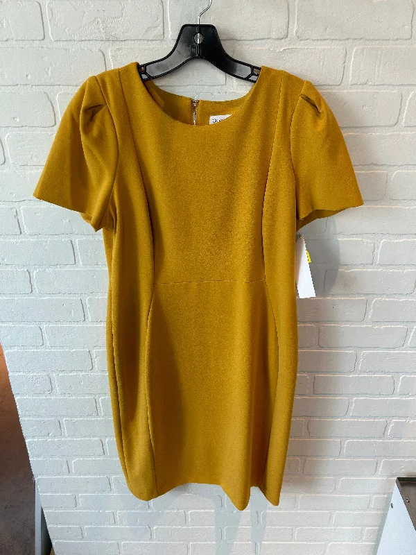 Dress Work By Calvin Klein In Yellow, Size: Xl