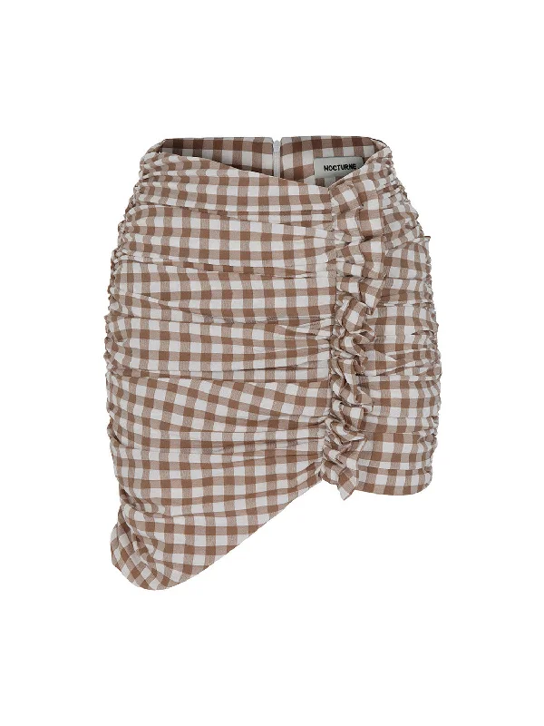 Gingham Asymnetrical Mini Skirt