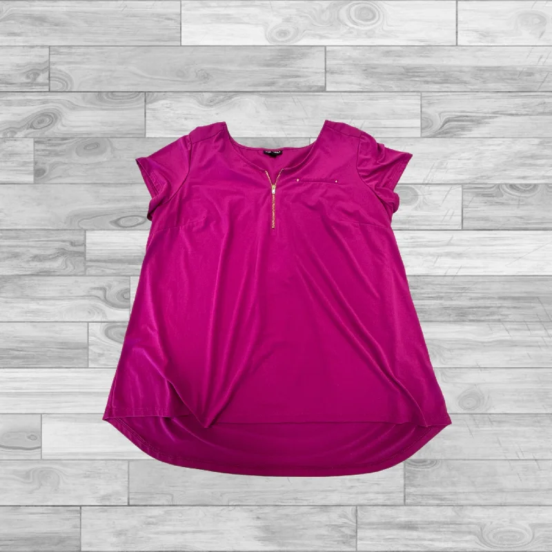 Purple Top Short Sleeve Roz And Ali, Size 2x