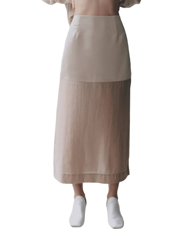 Semi Sheer Skirt In Light Beige