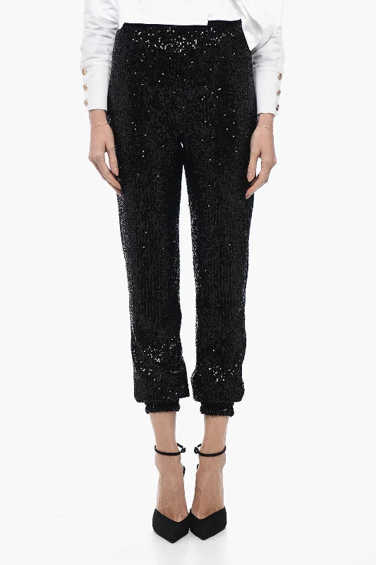 In The Mood For Love Sequined ASHA Pants with Ankle Cuffs