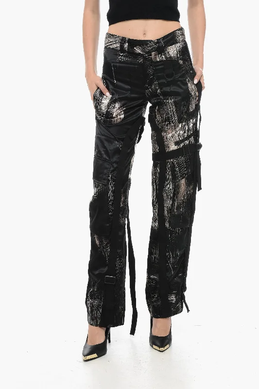 Louisa Ballou Patterned Nylon Cargo Pants