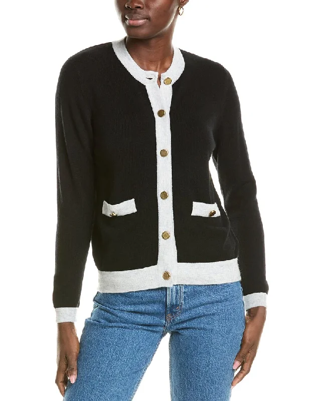 Brodie Cashmere Wool & Cashmere-Blend Contrast Button Jacket