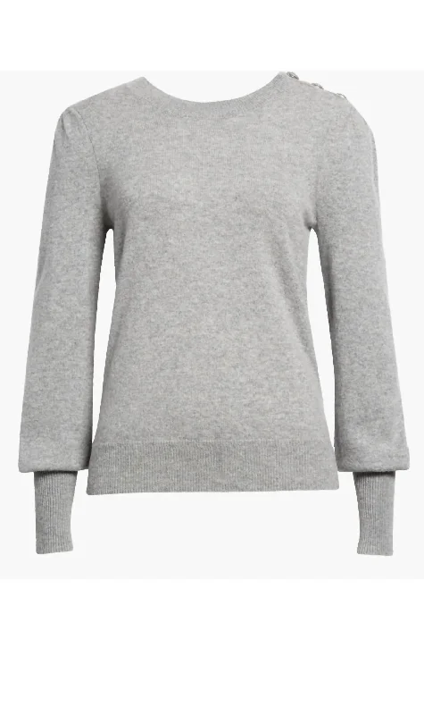 Nelia Cashmere Sweater In Heather Grey