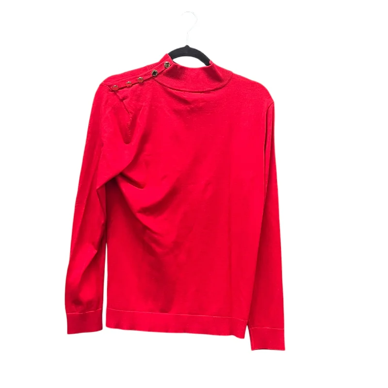 Top Long Sleeve By Calvin Klein In Red, Size: M