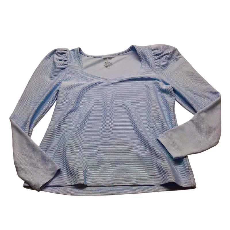 Top Long Sleeve By Nine West Apparel In Blue, Size: L