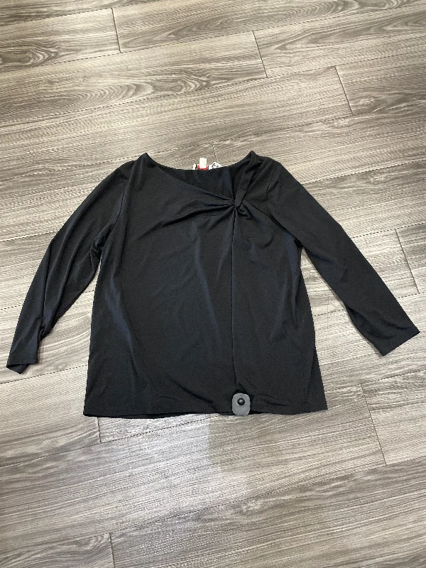 Top Long Sleeve By Talbots In Black, Size: 1x