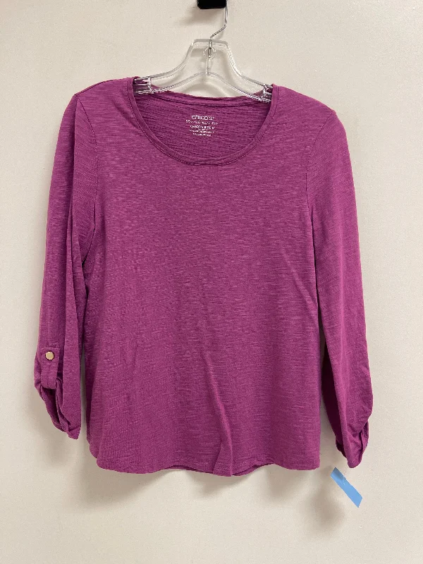 Top Long Sleeve By Chicos In Purple, Size: S